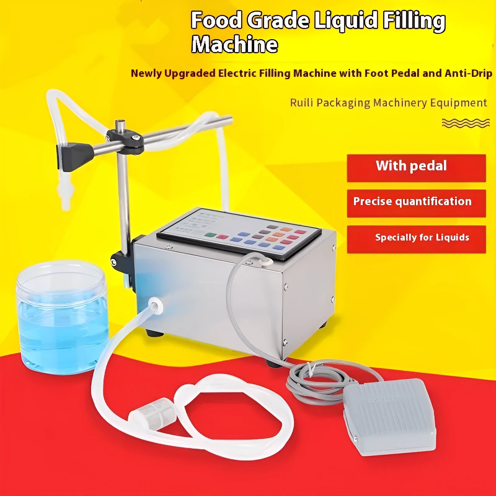 CNC automatic quantitative liquid filling machine with digital display on benchtop