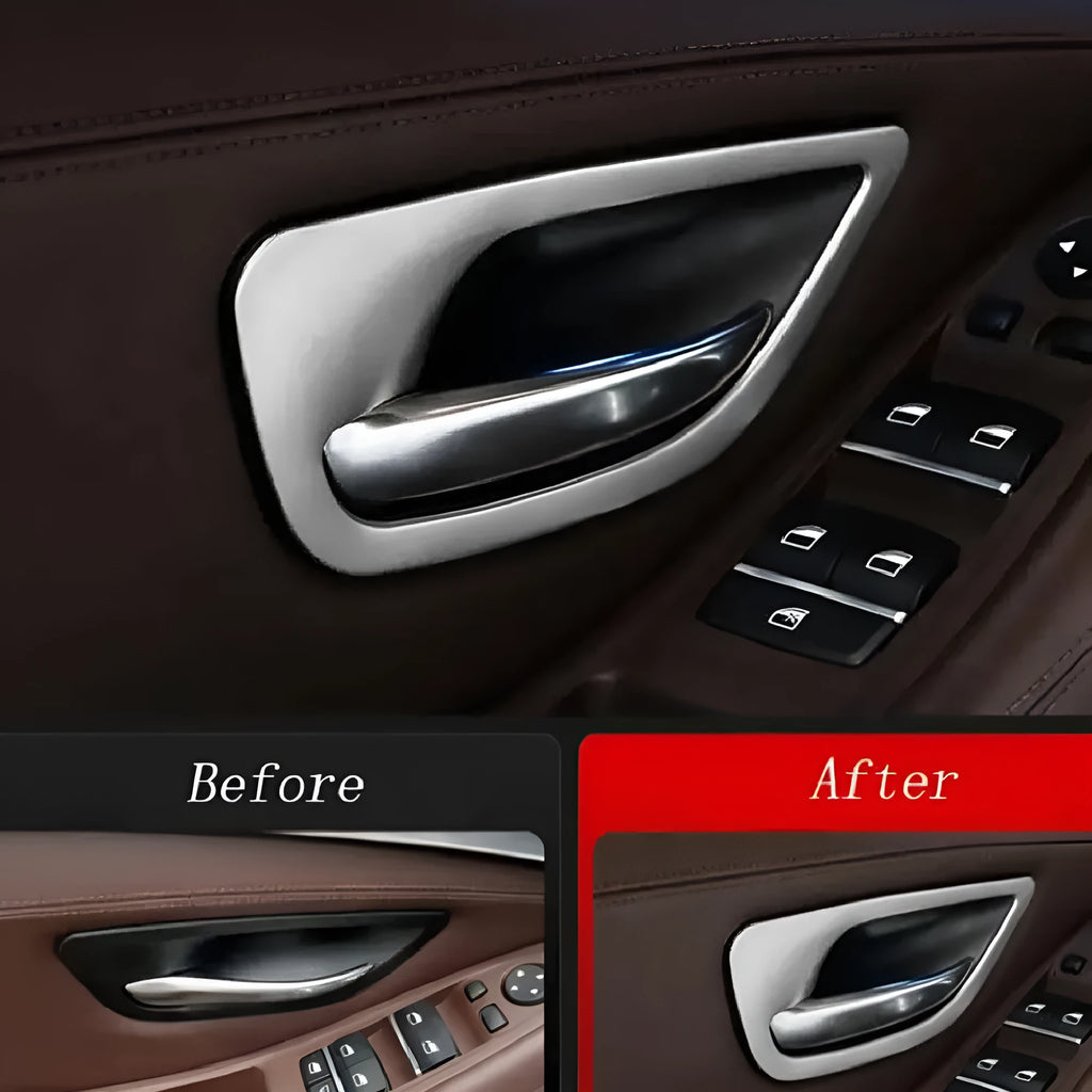BMW 5 Series F10/F18 interior door handle decorative trim kit with four clip-on pieces