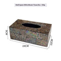 Black natural shell tissue box for coffee table decoration and storage