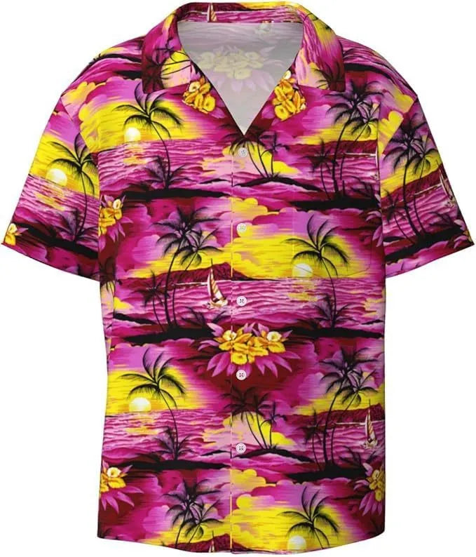 Men's camouflage pattern short sleeve casual shirt in slim fit style