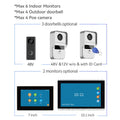 1080P video intercom doorbell system with outdoor unit and 10-inch indoor display monitor.