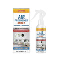A 237ml bottle of air freshener spray with a spray nozzle, showing the liquid contents.