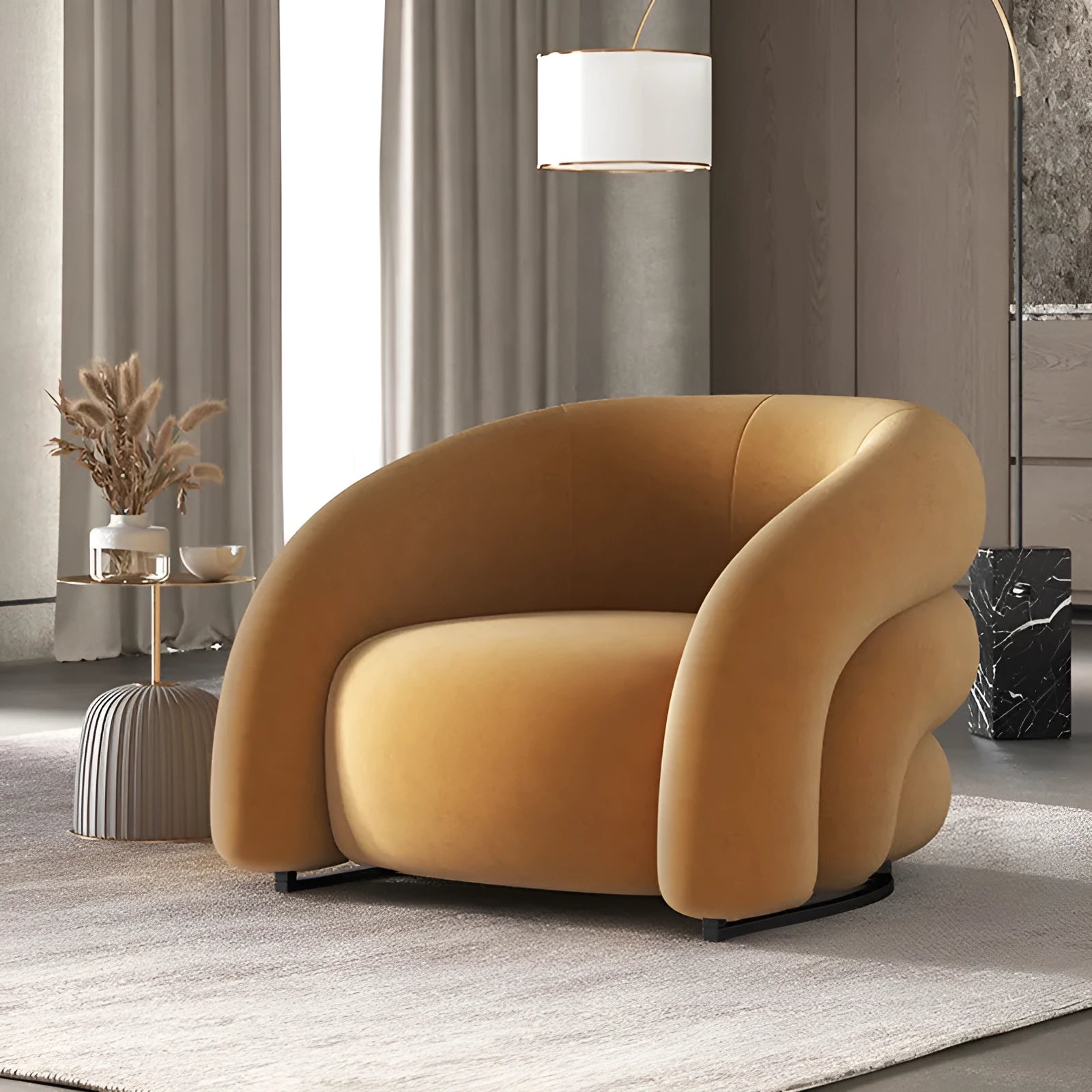 Nordic modern lazy sofa with solid wood frame and custom colour upholstery