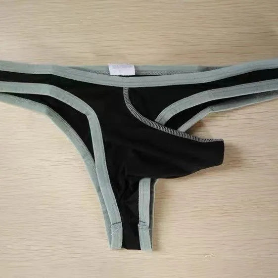 Men's Ice Silk nylon underwear briefs in elephant nose style on a colour selection background.