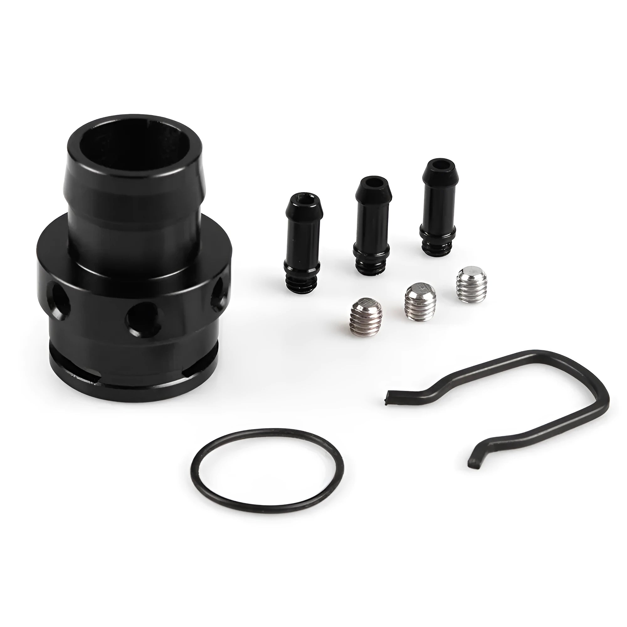 Black and titanium vacuum adapter tee fitting for second generation engine vacuum systems