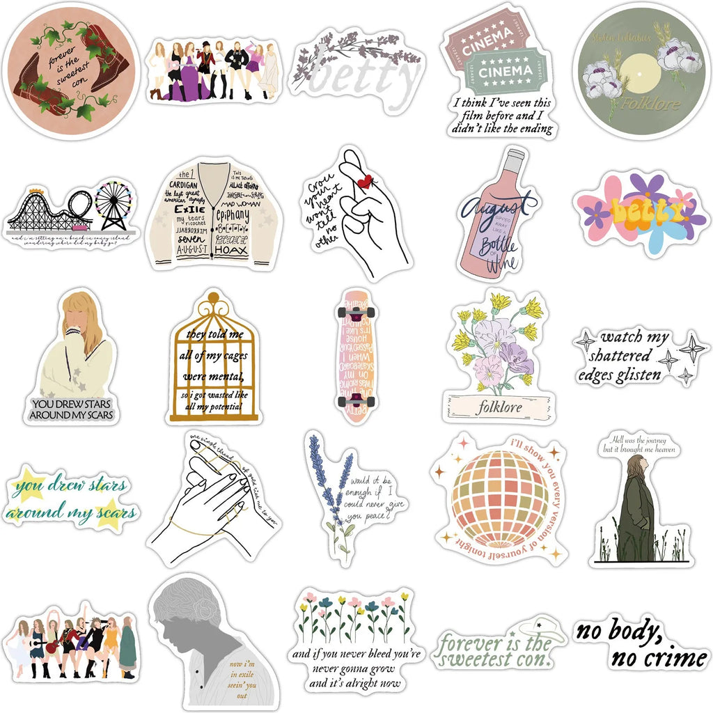 50 waterproof adhesive stickers with graffiti cartoon designs for luggage and travel accessories