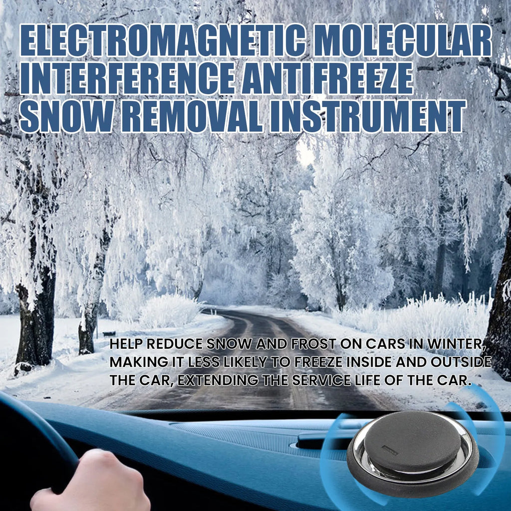 Black portable car de-icing instrument measuring 7.4cm for melting windscreen snow