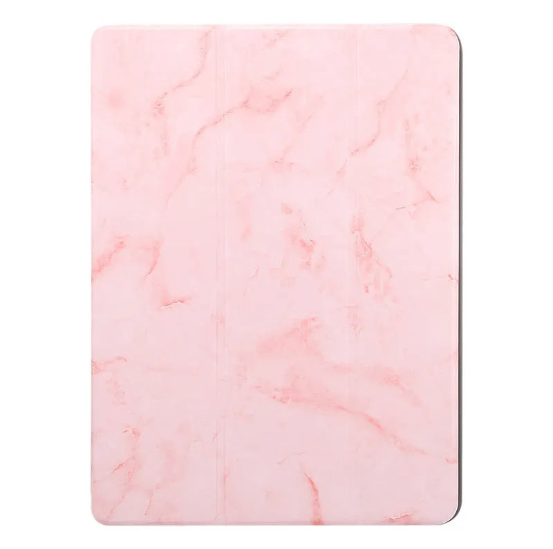 iPad leather tri-fold case in multiple colours showing pen slot and stand function