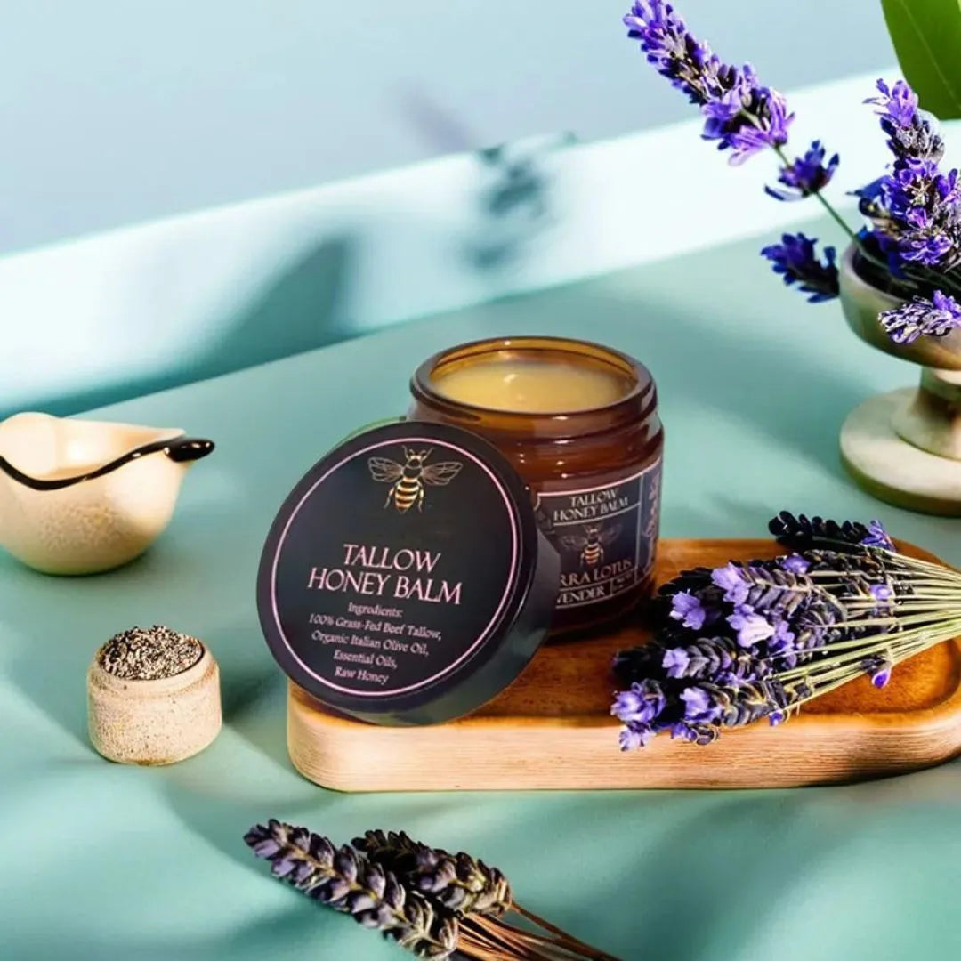 Honey Butter Moisturising Facial Cream in a 57g jar, shown with Citrus, Lavender, and No Fragrance variants.