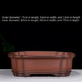 Large antique-style rectangular purple clay flower pot with Chinese design elements.
