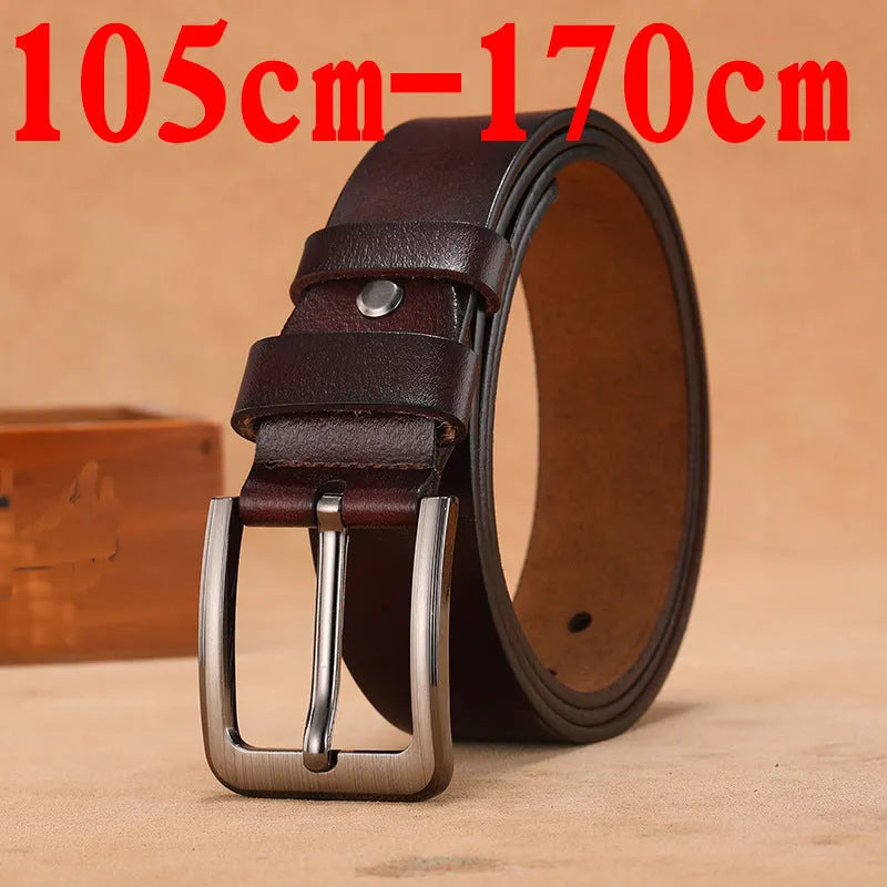 Square head pin buckle jeans belt in black or coffee with alloy buckle.