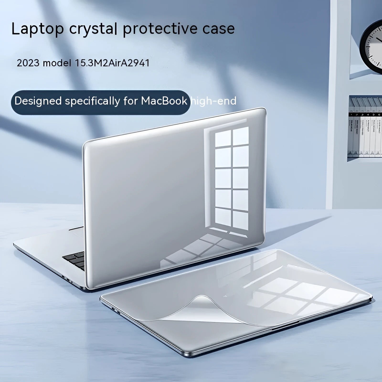 MacBook protective case in crystal transparent, black, frosted and matte finishes for Air and Pro models