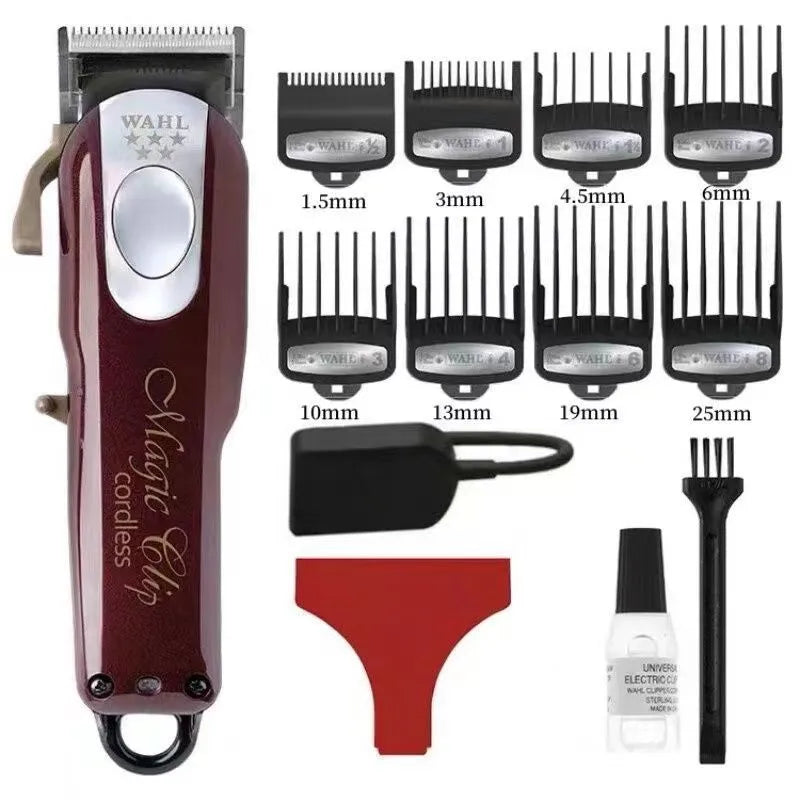 Charging hair clipper set with stainless steel cutter head for adults and children