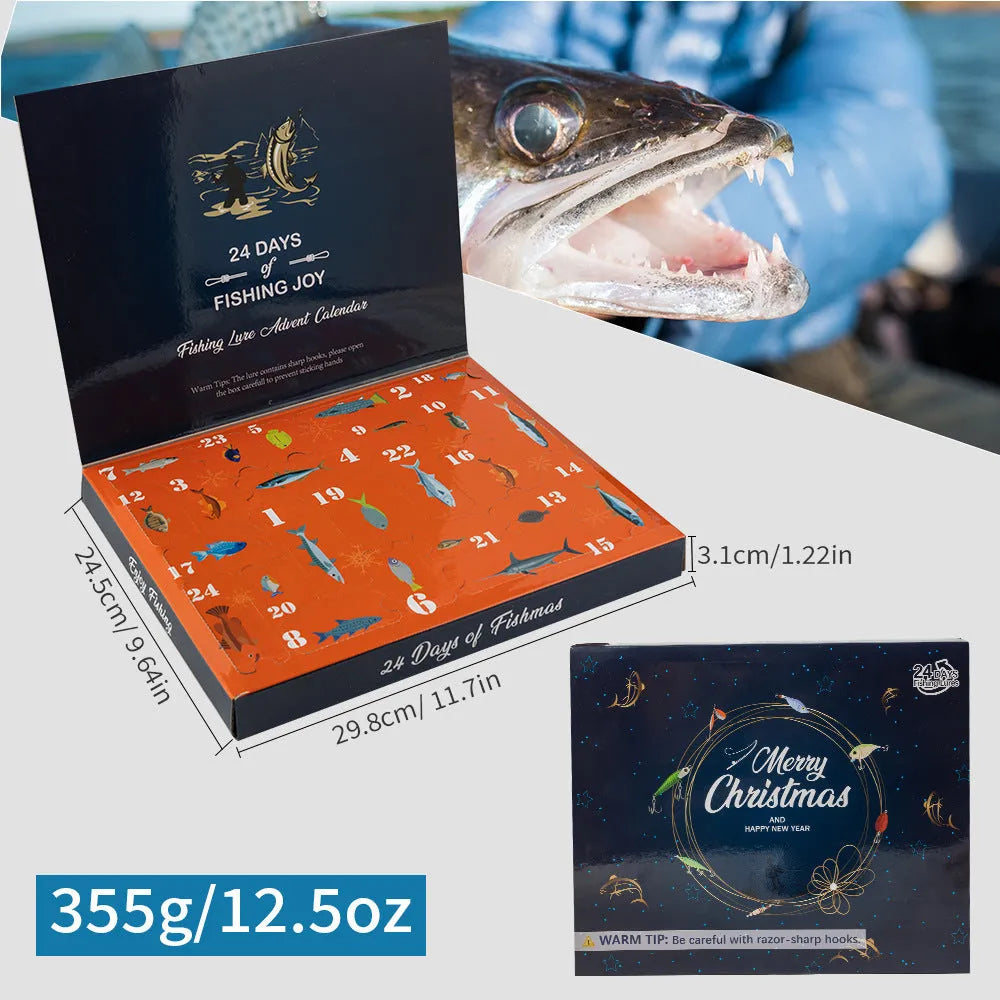 Metal Christmas Mino Bog fishing blind box set with 24 collectible pieces