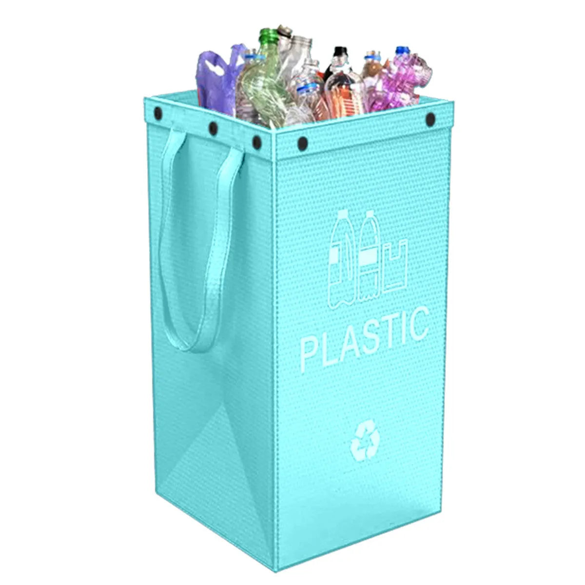 Blue 40-litre reusable PP plastic bin bag with dimensions 30cm wide by 50cm high.