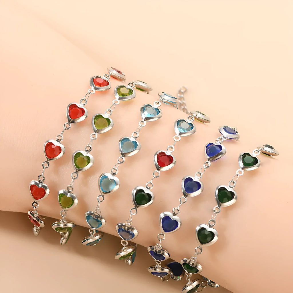 Devil's Eye geometric heart-shaped stainless steel bracelet in an electroplated colour on a white background.