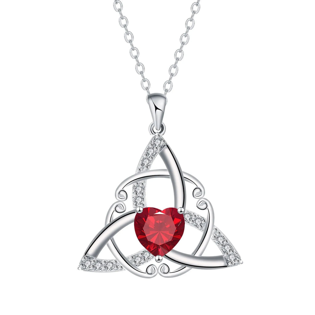 Celtic knot necklace for women with geometric design in four colour options