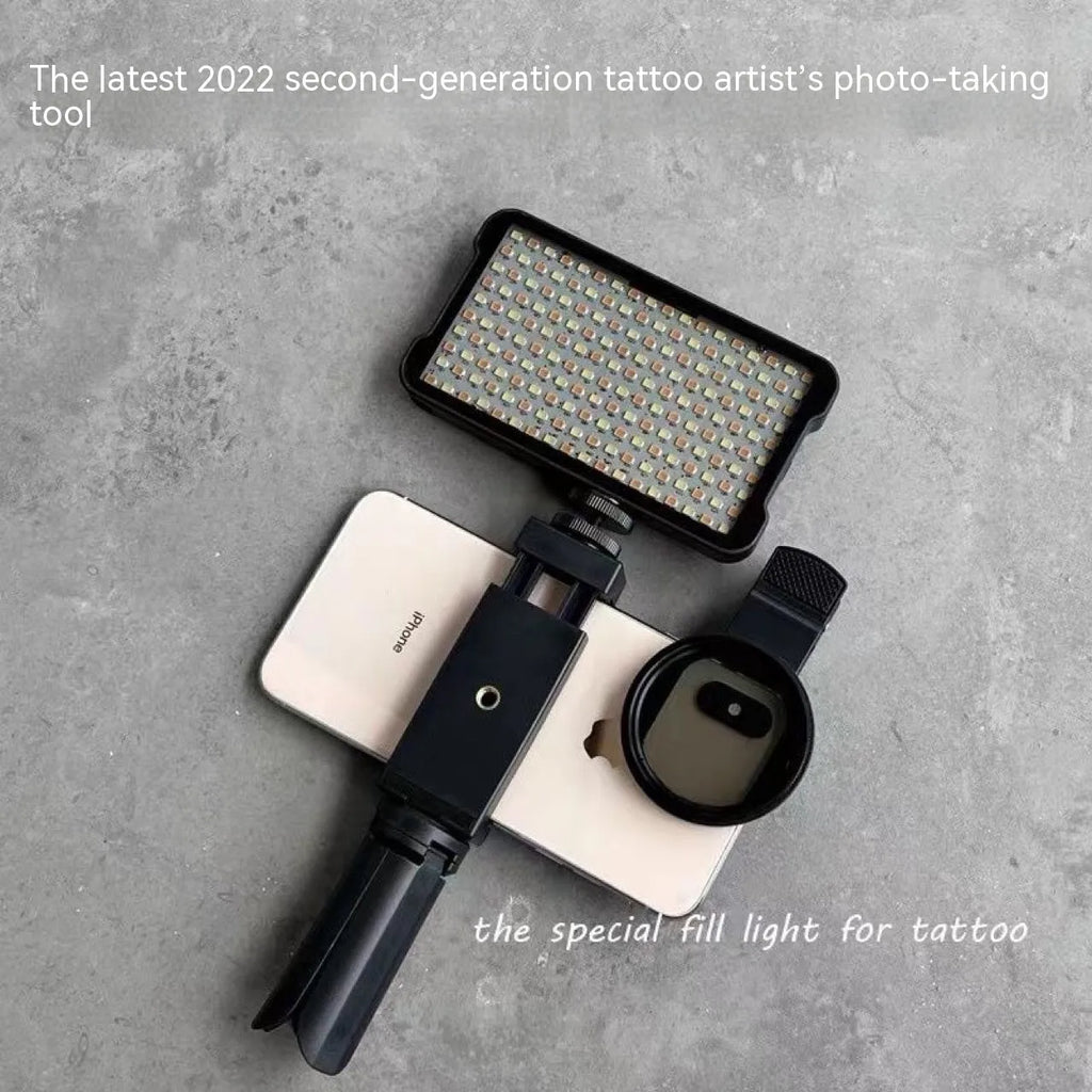 Photography Artifact Anti-color Lens Mobile Phone Bracket with 62 LED beads in silver holder