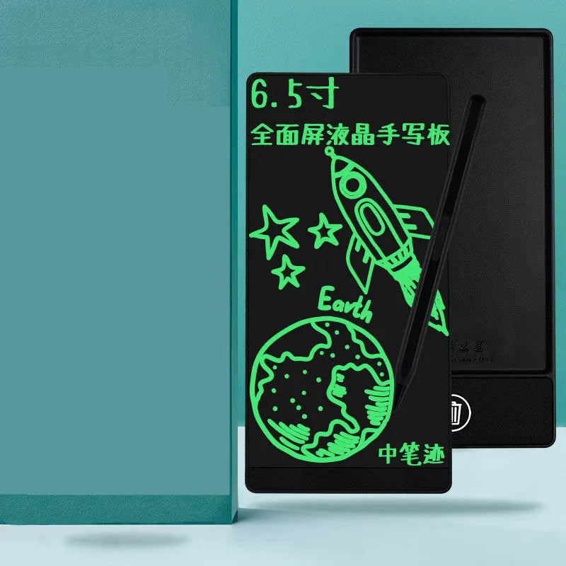 Blue LCD writing tablet with 6.5-inch screen for student arithmetic practice