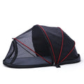 Folding cat tent with half mesh panels in portable travel design for indoor and outdoor use