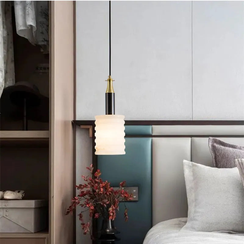 Nordic New Chinese Style Marble Small Droplight Pendant Lamp 220V for Living Room Bedroom Home Decor Available in Small 12cm or Large 15cm Size