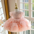 Pink tulle tutu dress for girls with princess-style design and polyester fabric