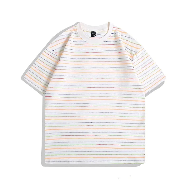 Loose fit half sleeve cotton t-shirt in multiple colours with round neck collar