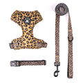 Pattern dog breast strap set with adjustable leash and collar in light purple, made from polyester