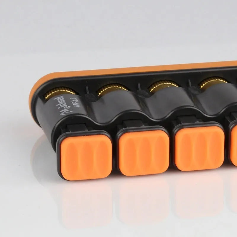 Grey and orange silicone climbing fingerboard trainer for hand strength development