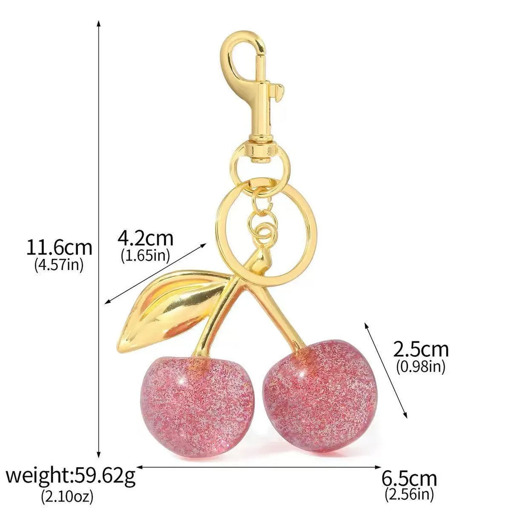 Red zinc alloy three-dimensional key ring pendant for car keys and women's bags