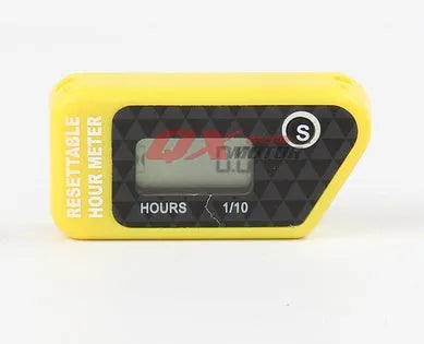 Black waterproof LCD digital maintenance timer for ATV motorcycle motorboat and generator service scheduling.