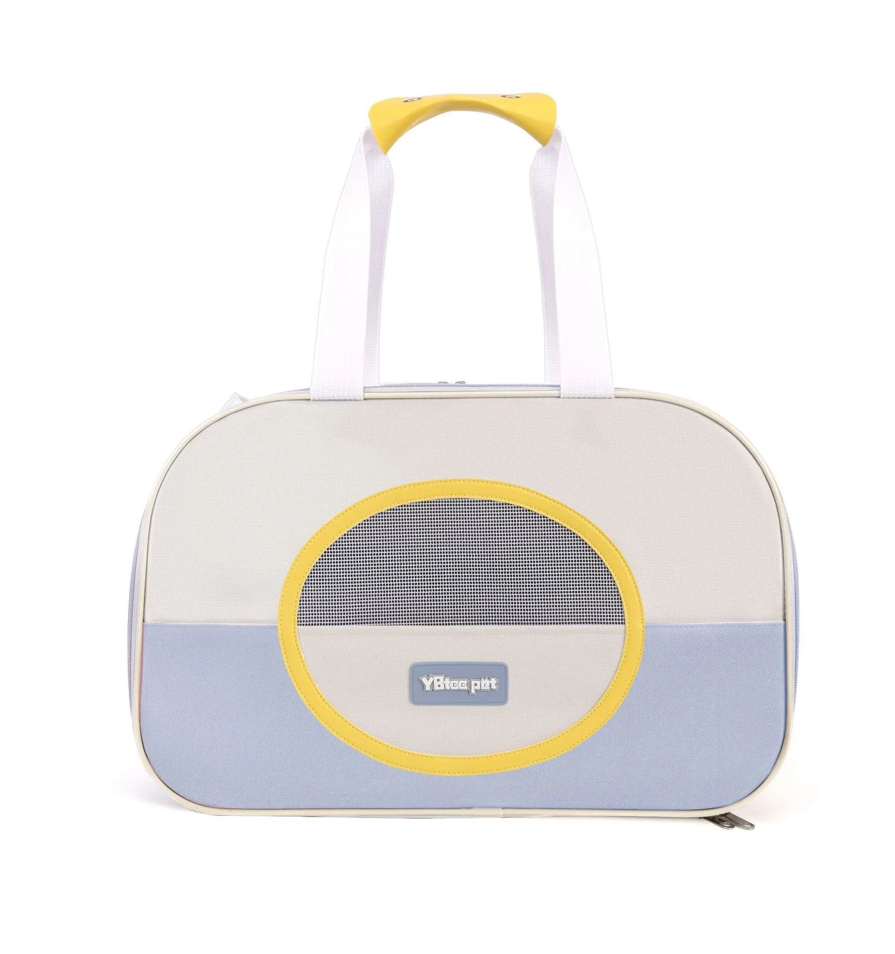 Outdoor portable foldable cat backpack in Oxford cloth with breathable mesh, showing colour options