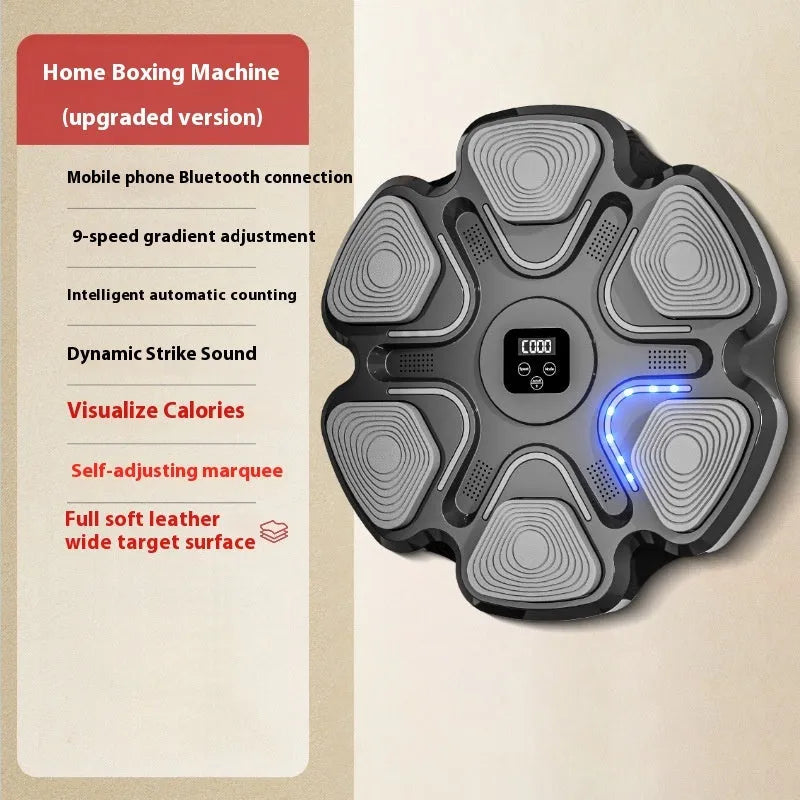 Smart music boxing wall target with electronic display and gloves