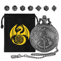 Zinc alloy DND dice storage case with winged beast relief, 5 cm size, in bronze finish