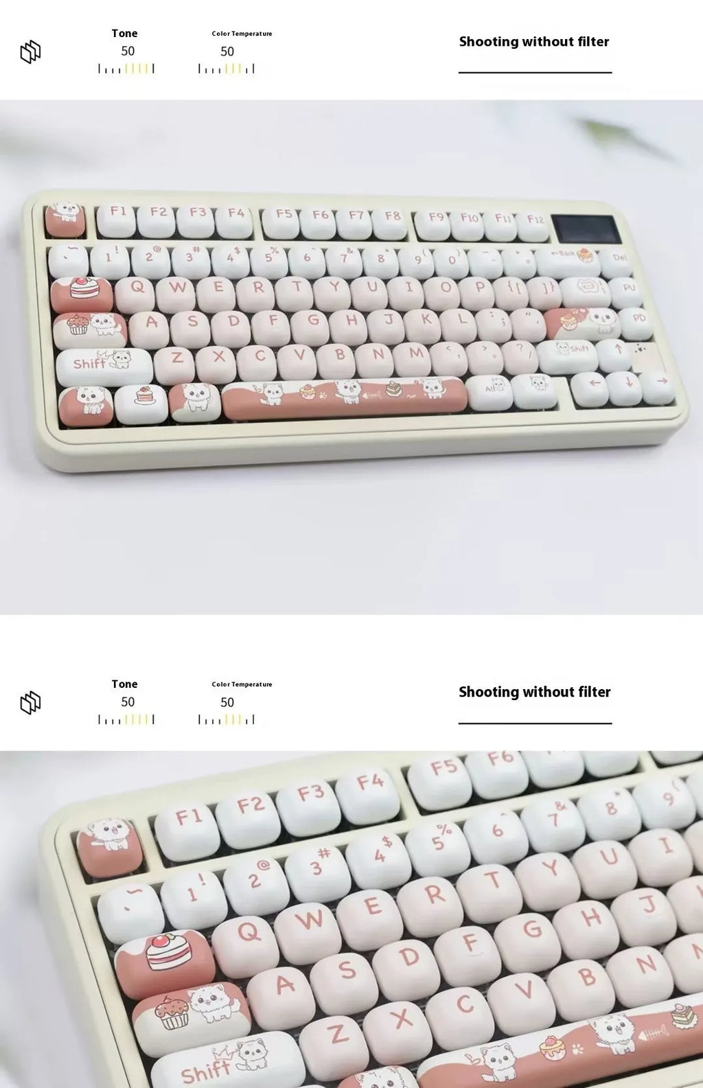 Dessert cat cartoon design mechanical keyboard key caps with MOG round shape