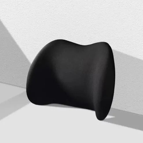 Memory cotton car headrest and back cushion set in black, green, grey or pink colours