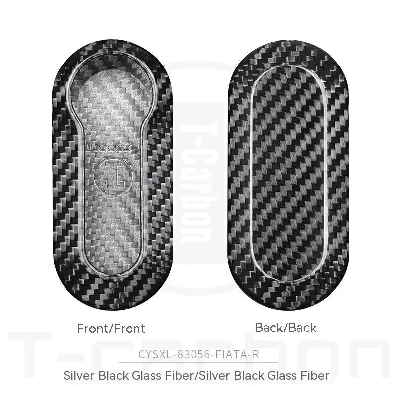 Carbon fibre and glass fibre replacement car key shell cover in black, red, and silver black.