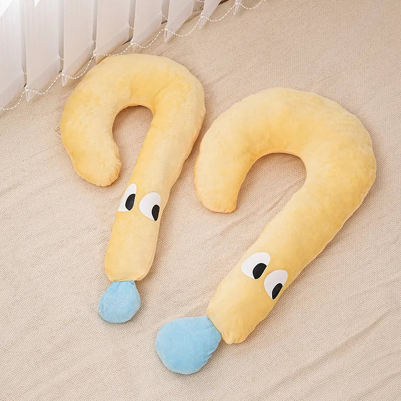 Blue plush crescent moon pet pillow in small size 29x48cm for dogs and cats