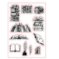 Transparent silicone stamp with white seal pattern measuring 11 by 16 centimetres