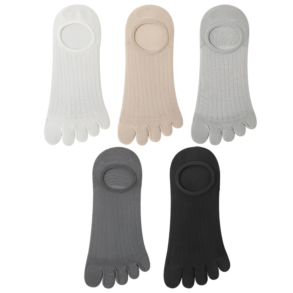 Men's five-finger invisible socks in modal fabric showing colour options