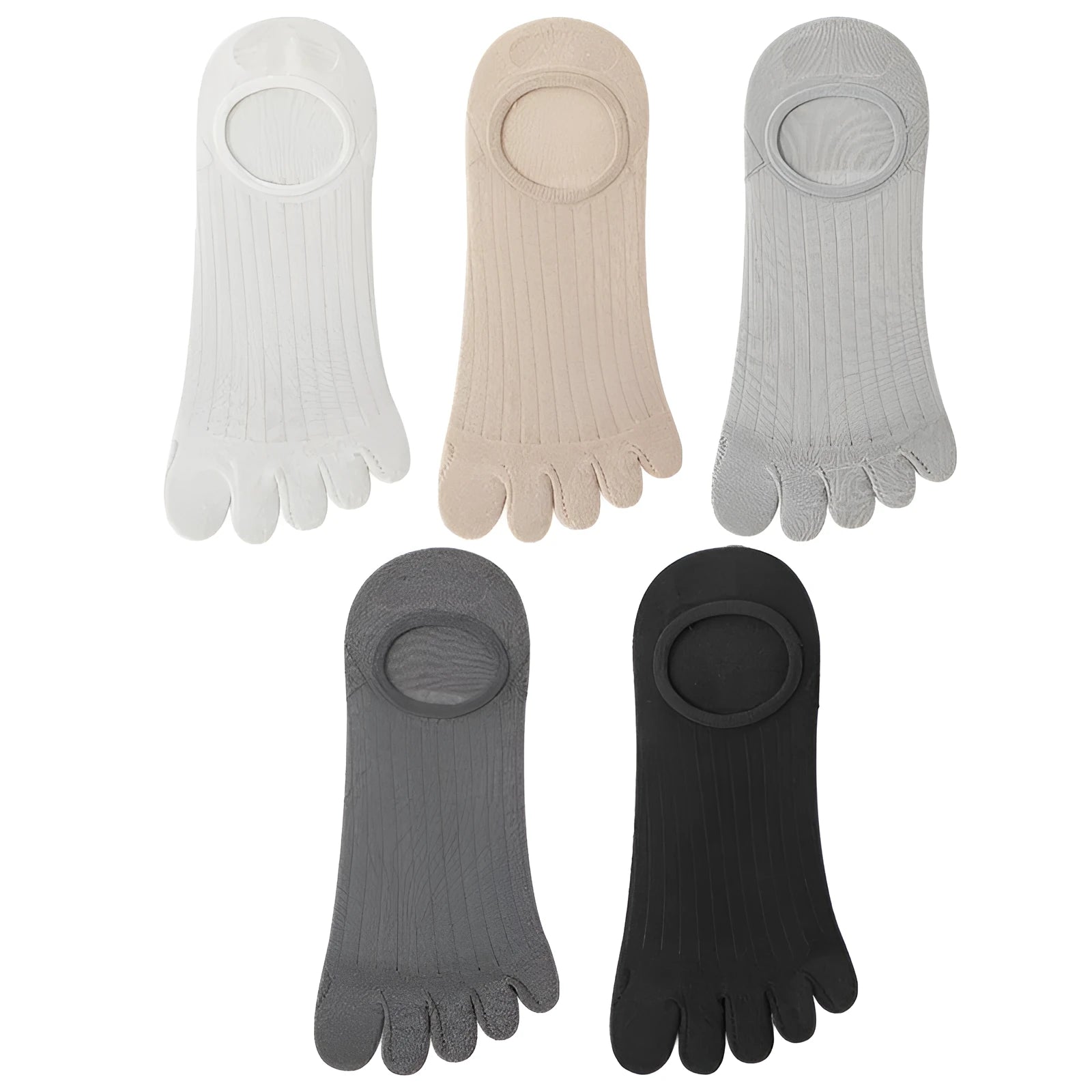 Men's five-finger invisible socks in modal fabric showing colour options
