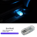 Car USB atmosphere light with multi-colour changing modes including blue, white, pink and RGB options