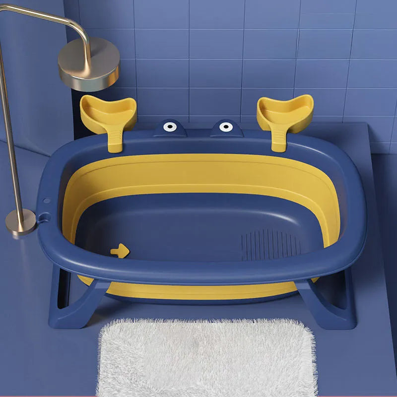 Light blue foldable portable pet tub for washing a small dog or cat