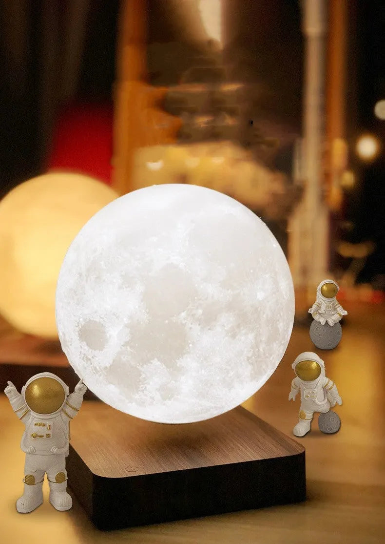 USB magnetic levitation planet night light with floating display and astronaut figurines