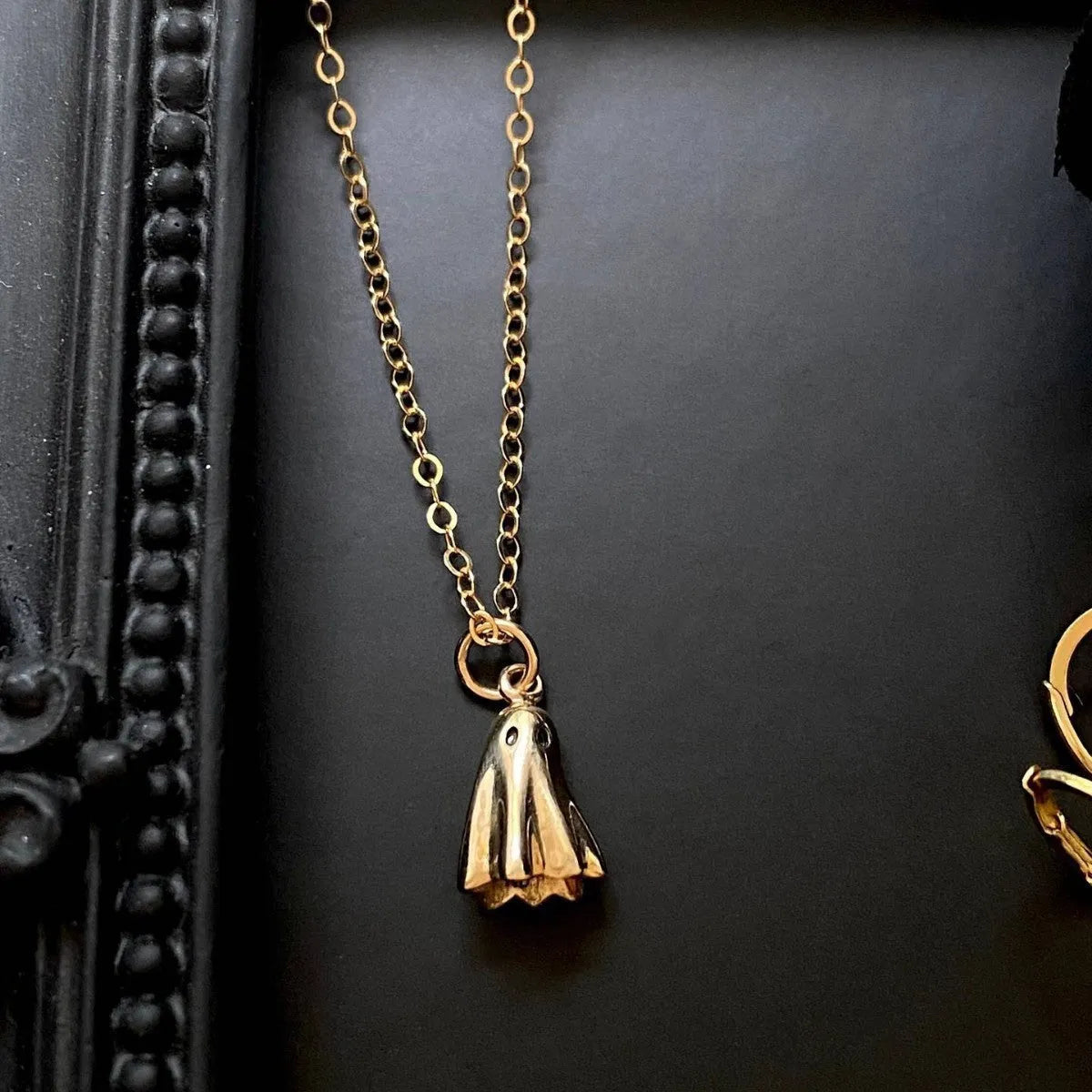 Ghost pendant necklace with titanium steel design on stainless steel twisted chain