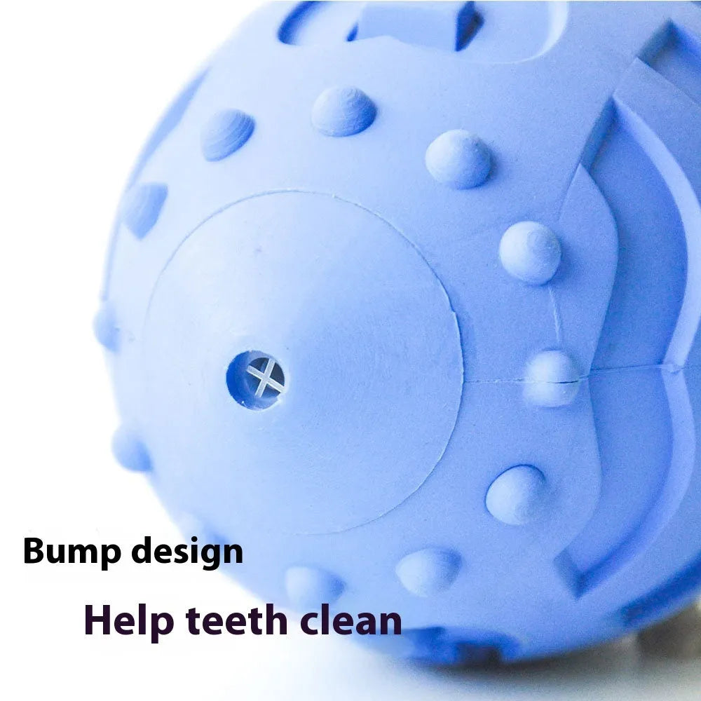 Bite-resistant light green rubber rugby ball dog toy for teeth cleaning and training