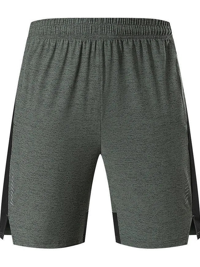 Men's five-point single layer spandex shorts in forest green colour with mid waist casual design