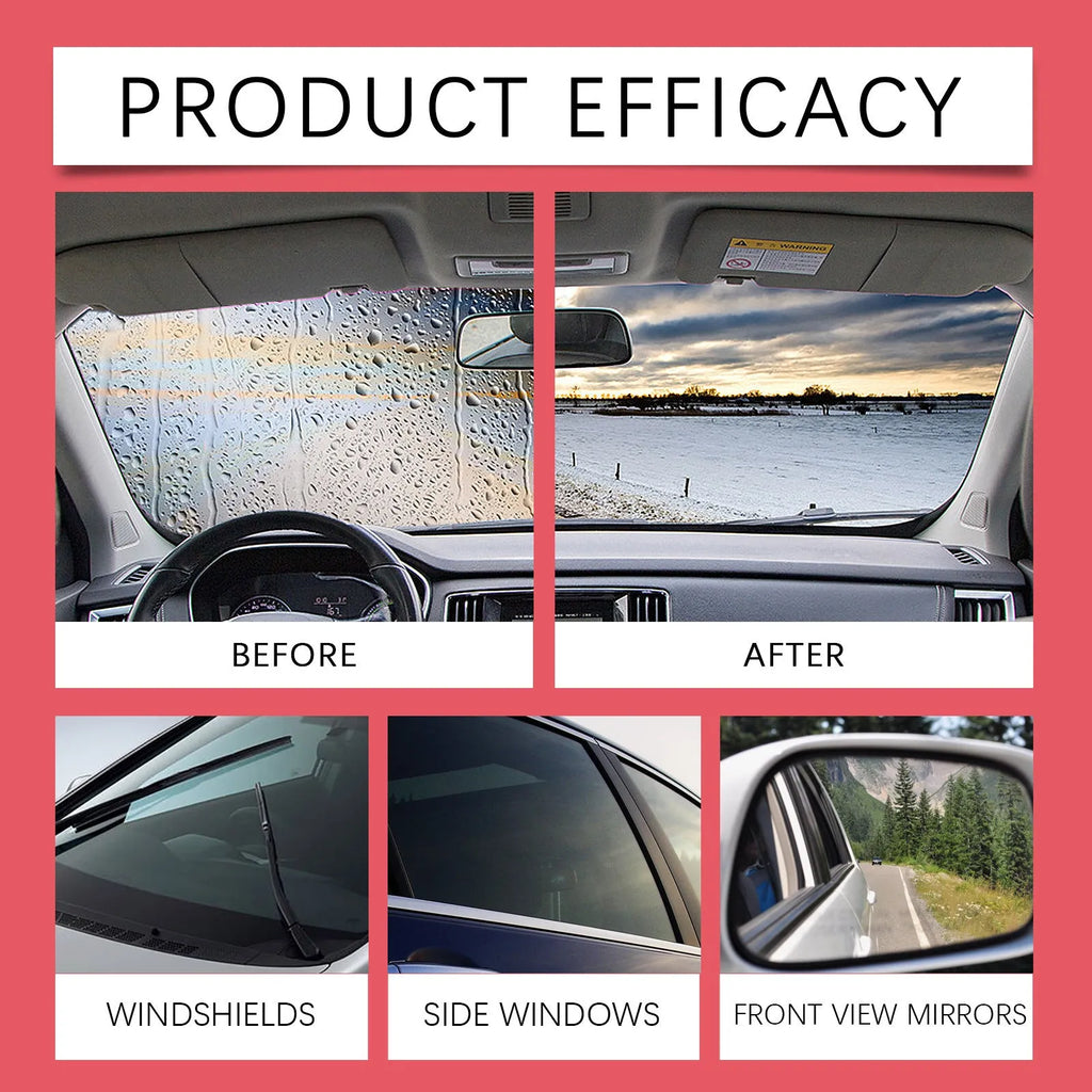car windshield glass cleaning kit with brush and replenisher bottles for rainproof decontamination