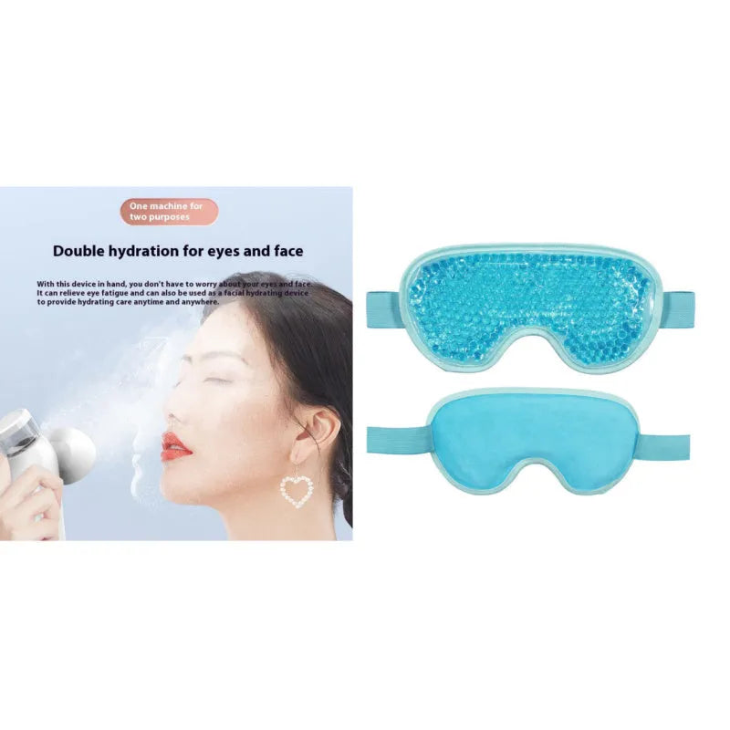 White rechargeable portable eye care device with warm compress function and included eye mask