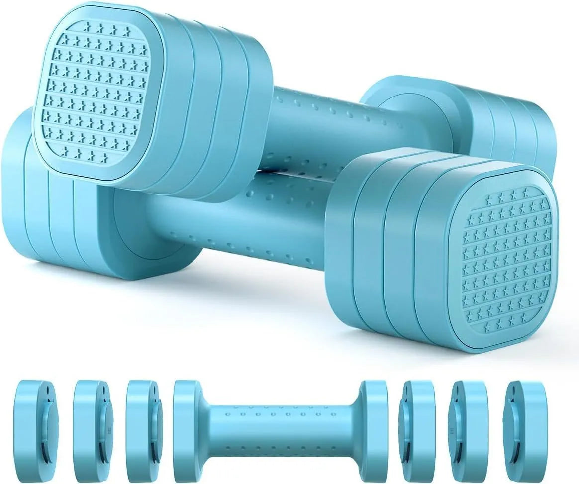 Detachable pink dumbbells for women's fitness with ABS plastic construction